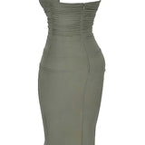 Südamlik Rinnatükkidega Midi Kleid
