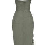 Südamlik Rinnatükkidega Midi Kleid