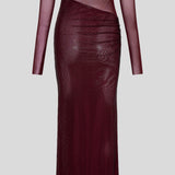 Diamante Off-Shoulder Maxi Dress