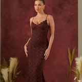 Stiilne Kehaskulptuuri Pits Maxi Kleid