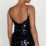 Shimmering Mini Dress - Dark Blue