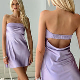 Phillipa Off-Shoulder Lilac Mini Dress