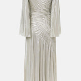 Metallic Ruffled Maxi Dress
