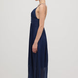 Avatud Seljaga Sügava V-Kaelusega Midi Kleit