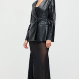 Vegan Nahk Blazer Mustas