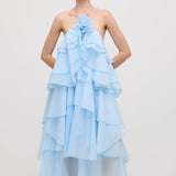 Sinine Maxi Kleid Halter Kaelusega