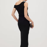Asümmeetriline Metalliline Midi Kleid