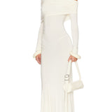 Off-Shoulder Jersey Maxi Dress