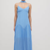 Midi Kleid Sügava Ees ja Rüüsäärtega