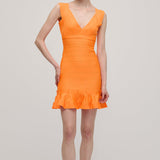 Rüüfli tekstuuriga varrukateta mini kleit