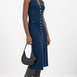 Trendikas A-line Kootud Midi Kleid