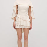 Satiinist Kappa Kaheosaline Mini Kleid