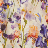 Floral Print Linen and Silk Mini Dress