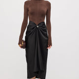 Asümmeetriline Plisseeritud Maxi Kleit