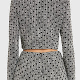 Polka Dot Tweed Top & A-Line Mini Seelik Komplekt