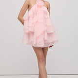 Roosa kihiline halteri mini kleit