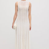 Elegantne Pointelle Varrukateta Maxi Kleid