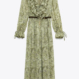 Kortsudega Prinditud Maxi Kleid