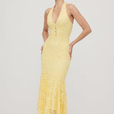 Halter Lace Midi Kleid