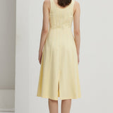 Pleated Split Midi Kleid