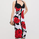 Lilleline Jacquard Kootud Midi Kleid