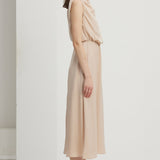 Asümmeetriline satiin midi kleit