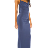 Verführerisches Cowl-Back Maxikleid