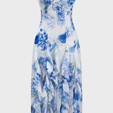 Lilleline Prindiga Ruffle Seljataha Midi Kleid