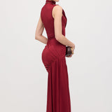 Asümmeetriline Drapeeritud Mini Kleit Burgundia