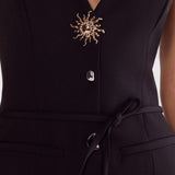 Custom Halter Mini Dress with Golden Sun Trim