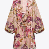 Floral Print Ruffled Dress