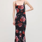 Varrukateta Roosi Prindiga Maxi Kleid