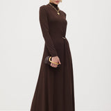 Maxi Kleid mit Metallic-Dekor aus Jersey