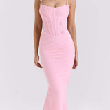 Durable Stretch Mesh Maxi Dress
