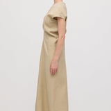 Rippuv Vöökoht Midi Kleid-Green