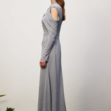 Stiilne Fikseeritud Drapeeritud Maxi Kleid