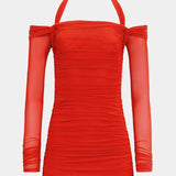 Mesh Halter Mini Dress