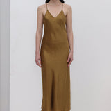 Atsetaat Sling Midi Kleid