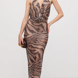 Rhinestone Halter Maxi Dress