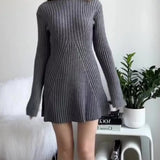 Ribbed Jersey A-Line Mini Dress