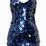 Shimmering Mini Dress in Dark Blue