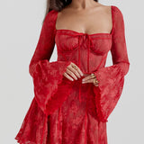 Kavita Punane Satin Mini Dress