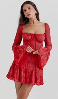 Kavita Punane Satin Mini Dress