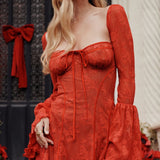Kavita Punane Satin Mini Dress