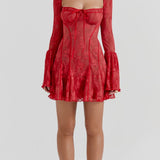 Kavita Punane Satin Mini Dress