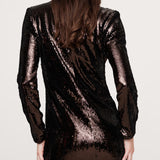 Veniv Sequin Mini Dress - Brown