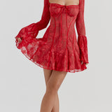 Kavita Punane Satin Mini Dress