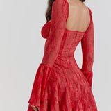 Kavita Punane Satin Mini Dress