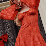 Kavita Punane Satin Mini Dress