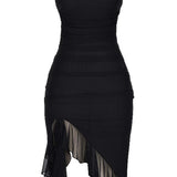 Südamlik Rinnatükkidega Midi Kleid